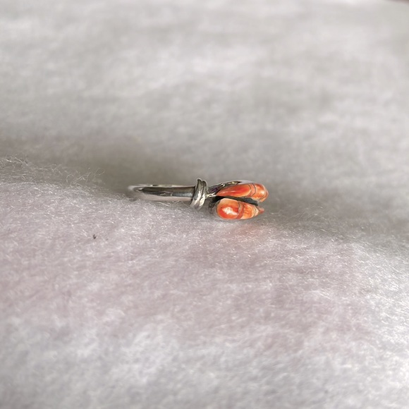 Peach Shell & Sterling Ring - Picture 3 of 4